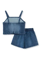 Girls 7-16 Denim Short Set