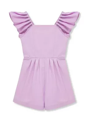 Girls 7-16 Flutter Sleeve Romper