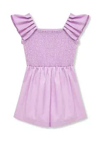 Girls 7-16 Flutter Sleeve Romper