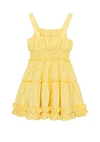 Girls 7-16 Ruched Woven Dress