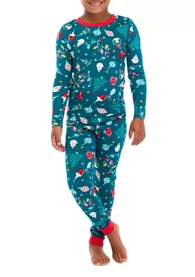 Unisex Big Kid Holiday Lights Pajama Set