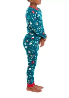 Unisex Big Kid Holiday Lights Pajama Set