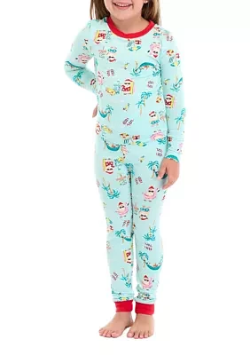 Unisex Big Kids Beachy Christmas Pajama Set