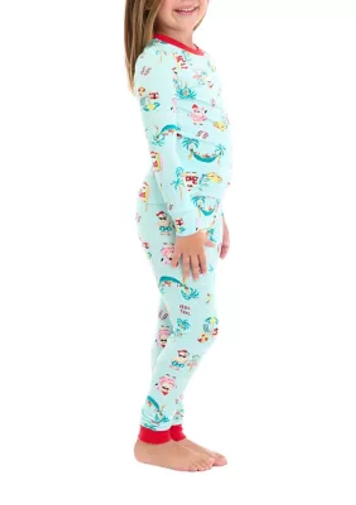 Unisex Big Kids Beachy Christmas Pajama Set