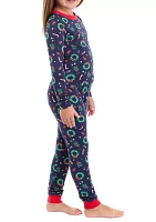 Unisex Big Kids Holiday Wreaths Pajama Set