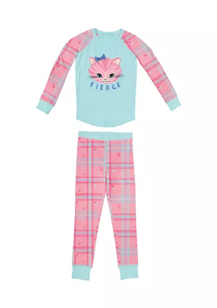 Belk Girls 4-16 Fierce Cat Pajama Set