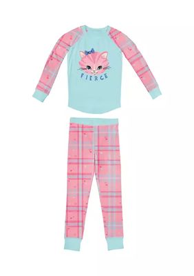 Girls 4-16 Fierce Cat Pajama Set