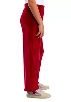 Girls 7-16 Velvet Bow Wide Leg Pants