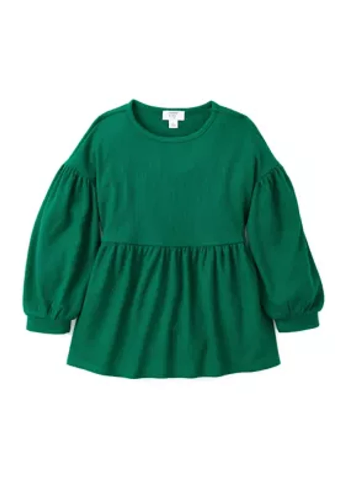 Girls 4-6x Long Sleeve Waffle Knit Top