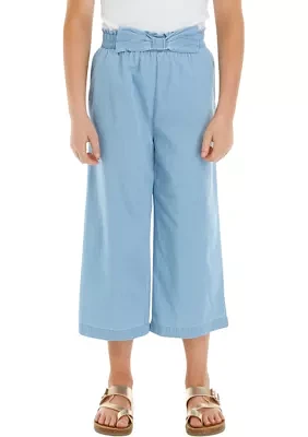 Girls 7-16 Pull On Chambray Cropped Pants