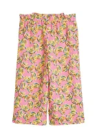 Girls 7-16 Pull On Printed Cropped Pants