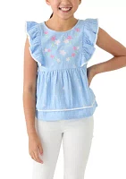 Girls 7-16 Embroidered Top