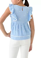 Girls 7-16 Embroidered Top