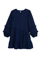 Girls 4-6x Clip Dot Asymmetrical Dress