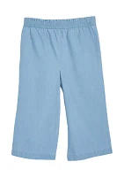 Girls 4-6x Pull On Chambray Cropped Pants