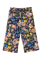 Girls 4-6x Pull On Printed Crop Pants