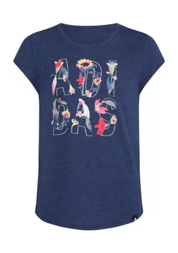 Girls 7-16 Short Cap Sleeve Heather Knit T-Shirt