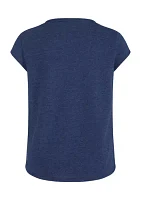 Girls 7-16 Short Cap Sleeve Heather Knit T-Shirt