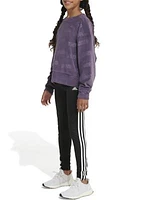 Girls 7-16 Long Sleeve Velour Crew Neck Sweater