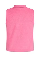 Girls 7-16 Sleeveless Terry Cloth Polo Tank Top