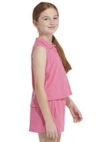 Girls 7-16 Sleeveless Terry Cloth Polo Tank Top