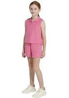 Girls 7-16 Sleeveless Terry Cloth Polo Tank Top