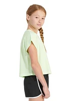 Girls 7-16 Short Sleeve Box Pigment Wash T-Shirt