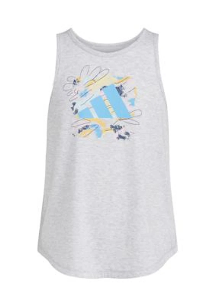 Girls 7-16 Sleeveless Curved Hem Heather Tank Top