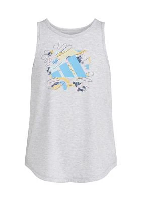 Girls 7-16 Sleeveless Curved Hem Heather Tank Top