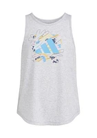 Girls 7-16 Sleeveless Curved Hem Heather Tank Top