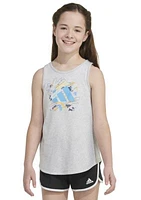 Girls 7-16 Sleeveless Curved Hem Heather Tank Top