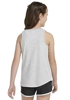 Girls 7-16 Sleeveless Curved Hem Heather Tank Top