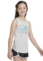 Girls 7-16 Sleeveless Curved Hem Heather Tank Top