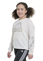 Girls 7-16 Long Sleeve Waist Crew Neck Heather T-Shirt