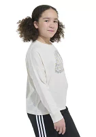 Girls 7-16 Long Sleeve Waist Crew Neck Heather T-Shirt