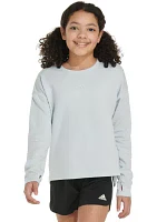 Girls 7-16 Long Sleeve Regular Fit Embroidered Training Pullover