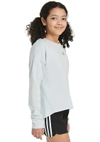 Girls 7-16 Long Sleeve Regular Fit Embroidered Training Pullover