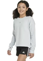 Girls 7-16 Long Sleeve Regular Fit Embroidered Training Pullover