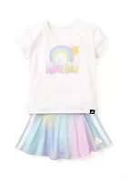 Girls 4-6x Rainbow Skort Set