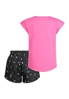 Girls 4-6x Two Piece T-Shirt & Printed Shorts Set