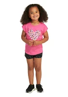 Girls 4-6x Two Piece T-Shirt & Printed Shorts Set