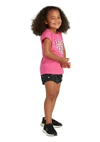 Girls 4-6x Two Piece T-Shirt & Printed Shorts Set