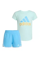 Girls 4-6x Two Piece Essential T-Shirt and Woven Short Set