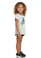 Girls 4-6x Block Letters Logo T-Shirt and Shorts Set