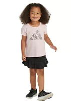 Girls 4-6x Short Sleeve Graphic T-Shirt and Pleated Ruffle Skort Set