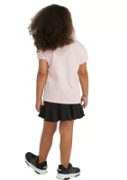 Girls 4-6x Short Sleeve Graphic T-Shirt and Pleated Ruffle Skort Set