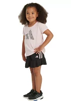 Girls 4-6x Short Sleeve Graphic T-Shirt and Pleated Ruffle Skort Set