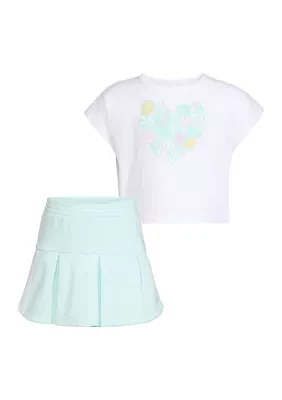 Girls 4-6x Two Piece Sleeveless Box Top and Skort Set