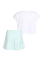 Girls 4-6x Two Piece Sleeveless Box Top and Skort Set