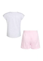 Girls 4-6x Graphic Heather T-Shirt and Mesh Shorts Set